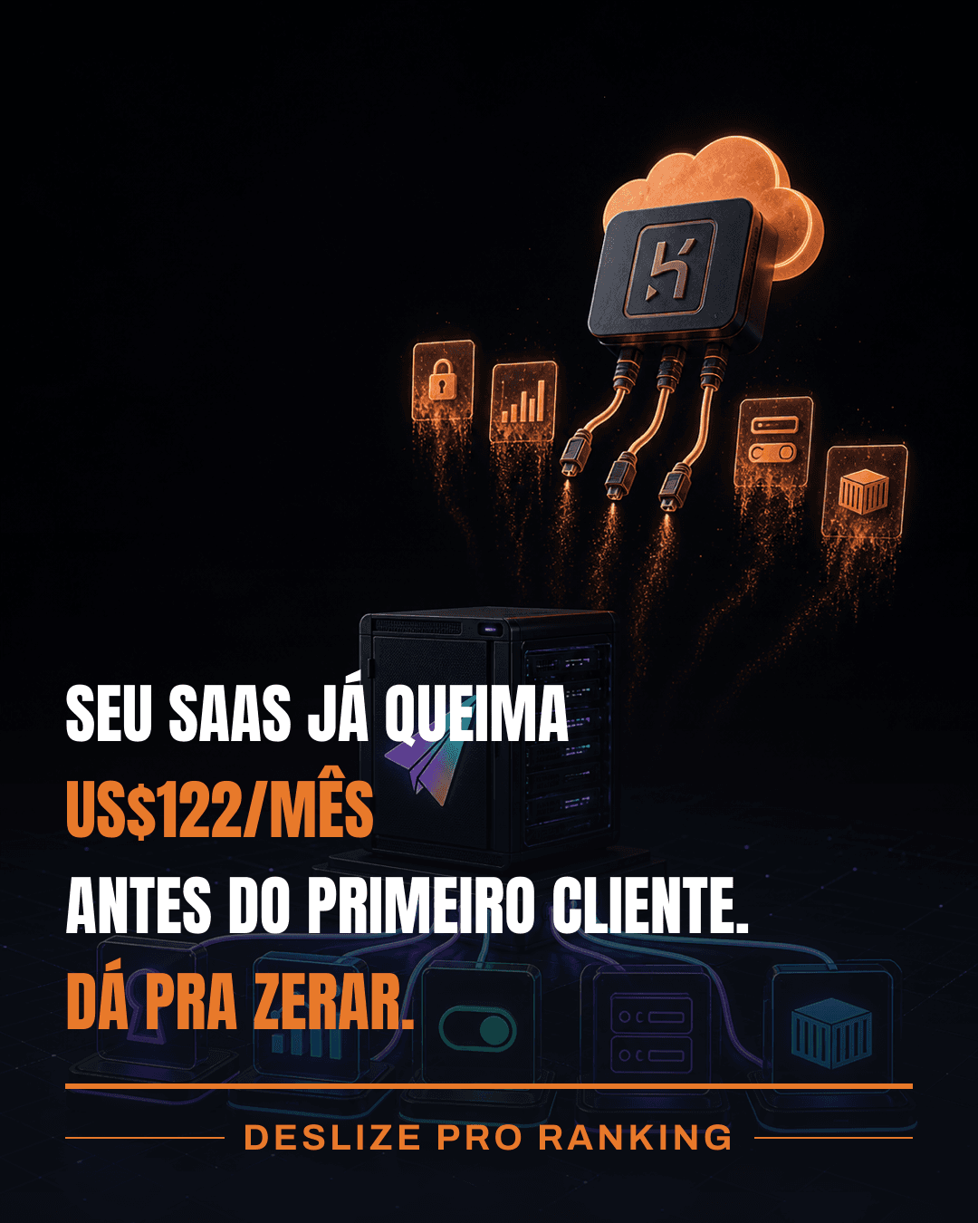 Seu SaaS custa US$122/mês antes do primeiro cliente. Dá pra zerar.
