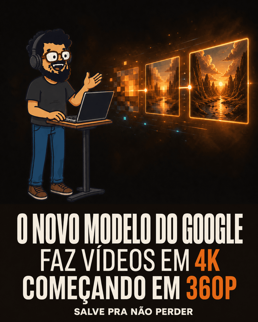 Um vídeo em 4K da IA começa borrado de propósito